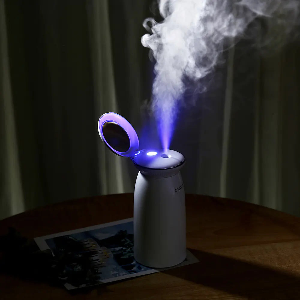 USB Mini Humidifier with Shell Flip Cover and Mirror