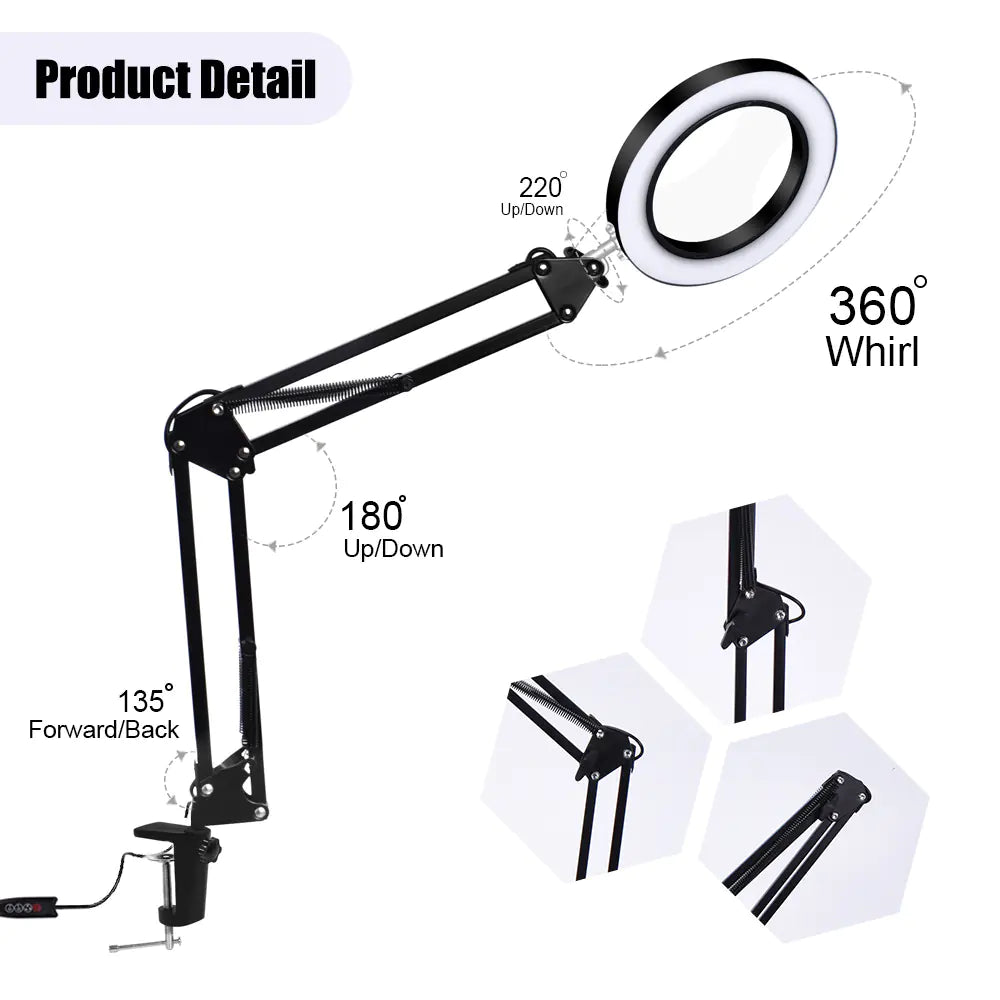 USB Desktop LED Magnifying Lamp for Electronics Repair