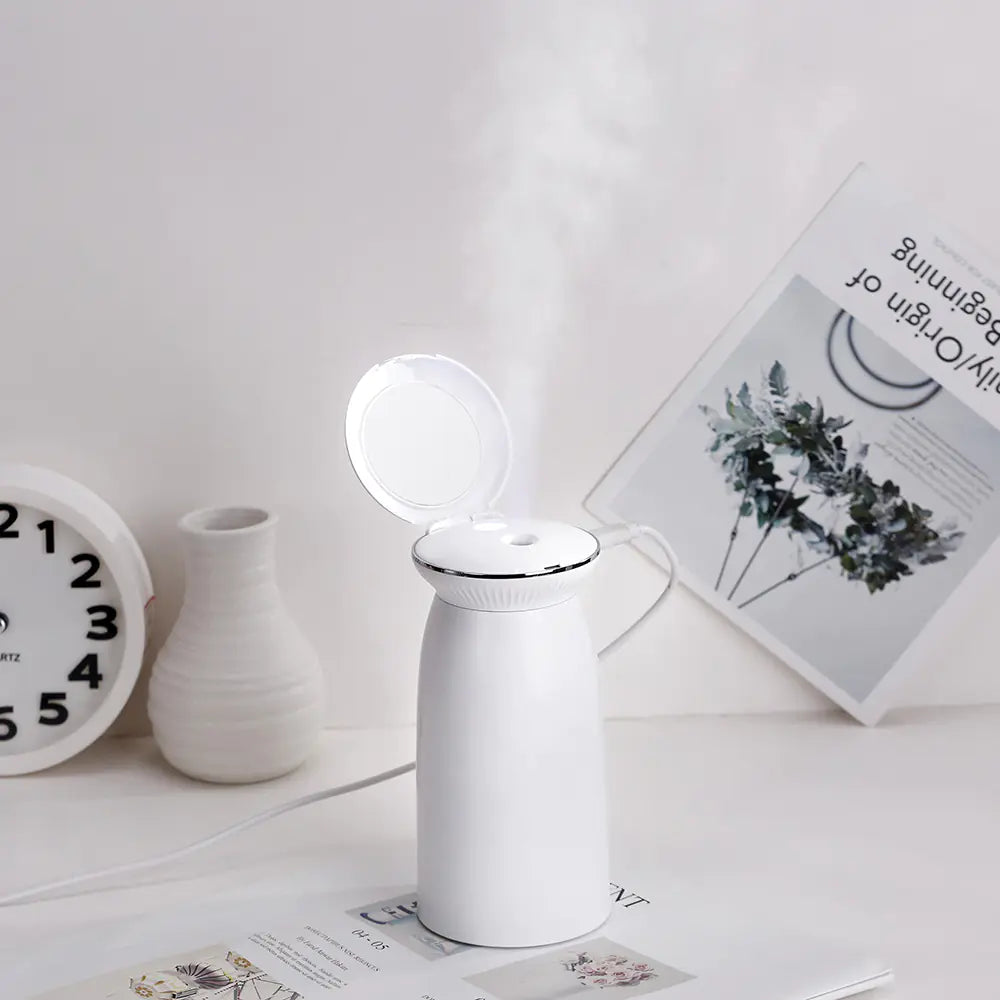 USB Mini Humidifier with Shell Flip Cover and Mirror